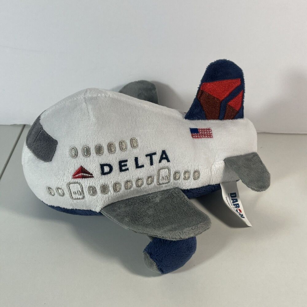 9" Daron DELTA AIRLINES Airplane PLUSH STUFFED Plane TOY SOUVENIR LOVEY